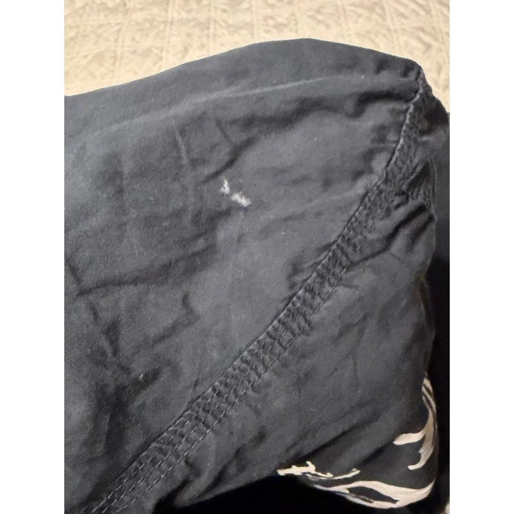 True Religion Mens XXL Black Western Pearl Snap Skull Graphic Long Sleeve Shirt